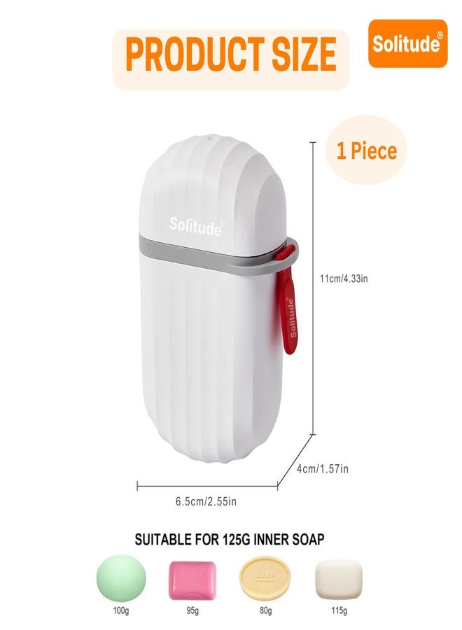 Solitude Travel Soap Holder - Portable Soap Dish for Home, Outdoor Hiking, and Camping - Compact and Durable Plastic Soap Case Ideal for Travel Accessories (White) - Image 2